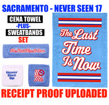 SACRAMENTO CLUB WWE JOHN CENA NEVER SEEN 17 RALLY TOWEL SWEATBAND WRISTBANDS SET picture