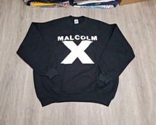 Rare Vintage Jerzees Super Sweats Malcolm X Crewneck Sweatshirt 80s 90s sz XL  picture