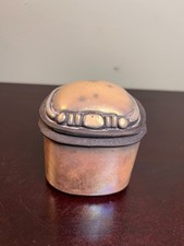 Candone Wharton Signed Studio Art Pottery Lidded Box Raku Gold Luster Ceramic picture