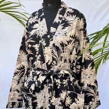 1PCs Indian Floral  Print 100% cotton robe gown Hippie women maxi kimono dresses picture