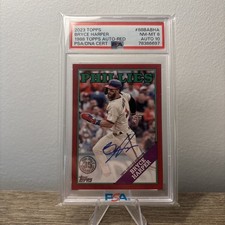 2023 Topps Bryce Harper 1988 Auto Red /25PSA 8 Auto 10 Phillies #88BABHA picture