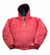 Vintage Carhartt Active Style Jacket Faded Red Hooded Winter Jacket L/XL Berne picture