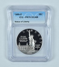 1986-S Statue Of Liberty Commemorative Silver Dollar PR70 DCAM ICG picture