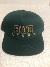 VTG Budweiser Bud Light Hat Beer Snapback Official Product Green USA NOS RARE picture