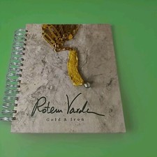 JEWISH MODERN ART KAFKAESQUE GOLD & IRON BY VARDA ROTEM IN BOTH HEBREW & ENGLISH picture