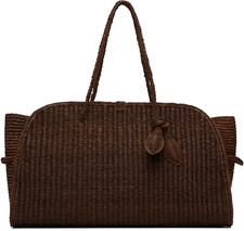 Jacquemus Le Grand Turismo Raffia Bowling Bag Women's Brown MSRP $1,990 NWT picture
