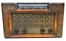 Vintage GE X-317 7 Band Shortwave AM Tube Radio Wood Cabinet 1940s Working picture