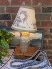 Vintage 1998 Longaberger Mason Jar Lamp w/ Pat Richter Homestead Basket Shade picture
