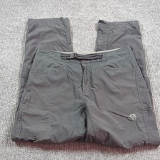 Mountain Hardwear Pants Mens Large Gray Mesa Hiking Belted Nylon Long 36x33 picture
