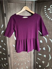 LOFT Women's Peplum Top in Plum picture