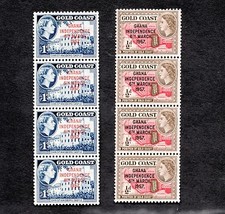 GHANA 1959 QEII #5 - 6 ** MNH fresh Gold Coast Independence overprints   picture