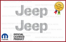 2x 1997 - 2006 JEEP Wrangler fender logo TJ side decals stickers Silver SJ3Y6  picture