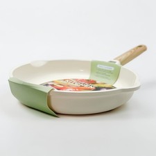 Authentic Kitchen 9.5 in Ceramic Coated Skillet Nonstick Fry Pan Cream picture
