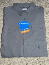 NEW Men's Columbia Omni-Shade James Bay Gray Long Sleeve Shirt Size Medium picture