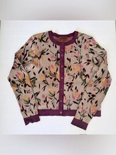 Missoni Made in Italy Floral Metallic Knit Cardigan Sweater Approx M picture