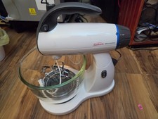 Sunbeam Mixmaster Stand Mixer White With Glass Bowl  Beaters Vintage Retro Clean picture