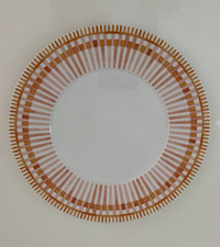 Bernardaud White/Orange Terra RosaPorcelain Dinner Plate Round NEW picture