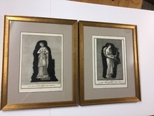 Pair Copper Plate Etchings Artifacts From Herculaneum Ca. 1758 picture