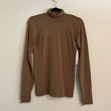 NWT Athleta Foresthill Ascent Turtleneck Top Brown Size S Wool Blend Base Layer picture