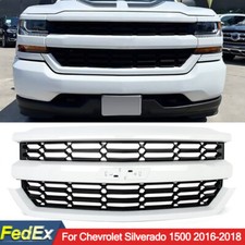 Fit Chevy Silverado 1500 2016 2017 2018 Front Bumper Grille Grill Summit White picture