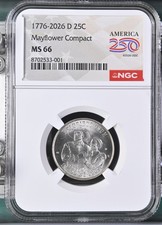 2026 D Mayflower Compact Quarter Graded NGC MS-66 w/ America 250 Label picture