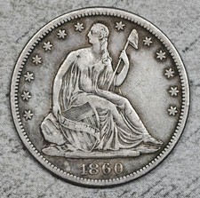 1860-S Seated Liberty Half Dollar Better Date #9FWJ picture