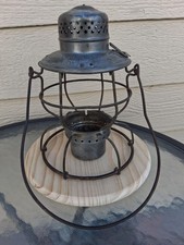 Burlington Route CB&Q Handlan Round-Top Wire-Bottom Railroad Lantern Frame picture