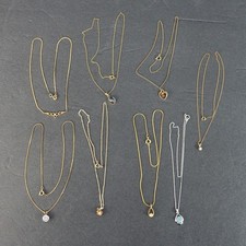 Vintage Dainty Pendant Necklace Gold Silver Tone Mixed Lot 8 Everyday Minimalist picture