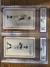 1978 Landsman Sports Deck Mickey Mantle Babe Ruth CCG Gem Mint 10 2 Card Lot picture