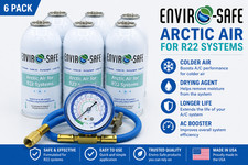 Envirosafe Arctic Air for R22, AC Support (6) 4 oz cans and gauge picture