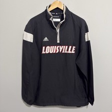 Louisville Cardinals Jacket Men Large 1/4 Zip Adidas Basketball Team Issue picture