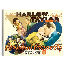 1937 Jean Harlow Personal Property (MGM) Pre 1945 Movie Poster or Canvas picture
