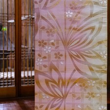 Japanese Vintage Silk Fukuro Obi Butterfly Sakura Pink Gold Kimono Sash picture