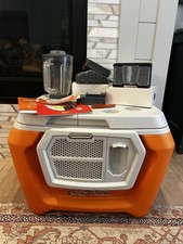 ORANGE COOLEST COOLER WITH BLENDER AND 2 BATTERIES AND EXTRAS WORKS GREAT picture