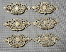 Large Vtg. RAREST KBC French Brass Drawer Pulls. 5 5/8