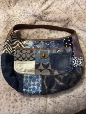 Coach Vintage Denim Patchwork Hobo Handbag picture