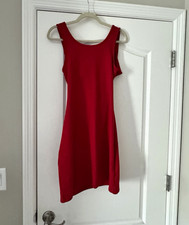 ROXY Women's M Regular Red Solid Sheath Knee Length Pullover Dress picture