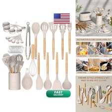 Umite Chef 33 pcs Silicone Kitchen Utensil Set Khaki picture