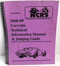Vintage NCRS 1968-69 Corvette Technical Information Manual & Judging Guide *GOOD picture