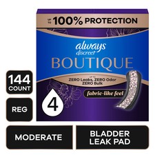 Always Discreet Boutique Incontinence Pads, Regular Length 144 ct picture