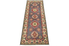 Kazak Runner 2’10” x 6’7” Blue Wool Tribal Hand-Knotted Oriental Rug picture