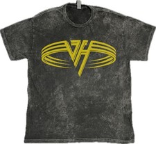 Van Halen Logo T-Shirt 70s Rock Band on Mineral Vintage Washed Tee picture