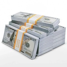 100-1000 pcs Dollar Bills Prop Toys Money Bank Film Cash Paper  $10,000 Movie picture