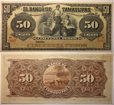 #1337 EL BANCO DE TAMAULIPAS 50 PESOS - CHOICE UNCIRCULATED picture