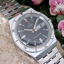 Serviced 1979 Timex Q Quartz Men's Vintage Day Date Watch Original Bracelet  picture