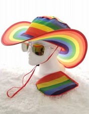 Twist & Fold, Unisex Sun Hat, Cap Rainbow, Waves, Tye Die, Pride -Free Shipping picture