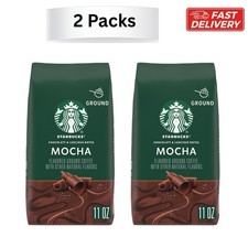 Starbucks Arabica Beans Mocha, Naturally Flavored, Ground Coffee, 11 oz 2PK picture
