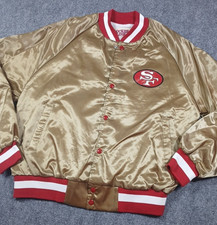 Vintage San Francisco 49ers Gold Satin Jacket Locker Line Size L NFL Football picture
