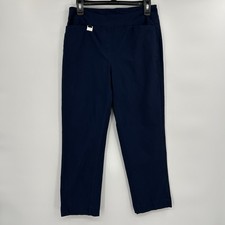 Lulu-B Womens Bangladine Capri Pants Size 8 Navy Blue Resortwear Stretch Pull On picture