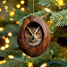 Owl In A Tree Pendant Acrylic Hanging Ornament Car Truck picture